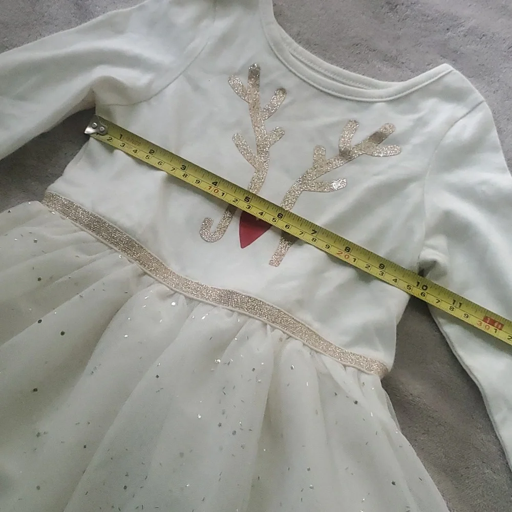 NWT Cat and Jack Festive Deer Antler Joy Dress - Picture 7 of 10